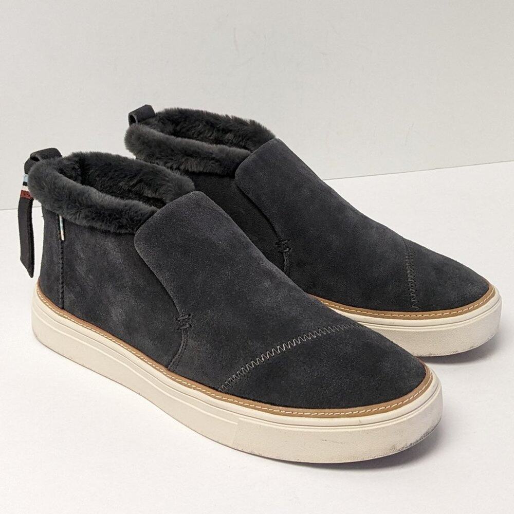 Toms Paxton Mid-Top Slip-On Shoes, Grey, Women's 8.5 M